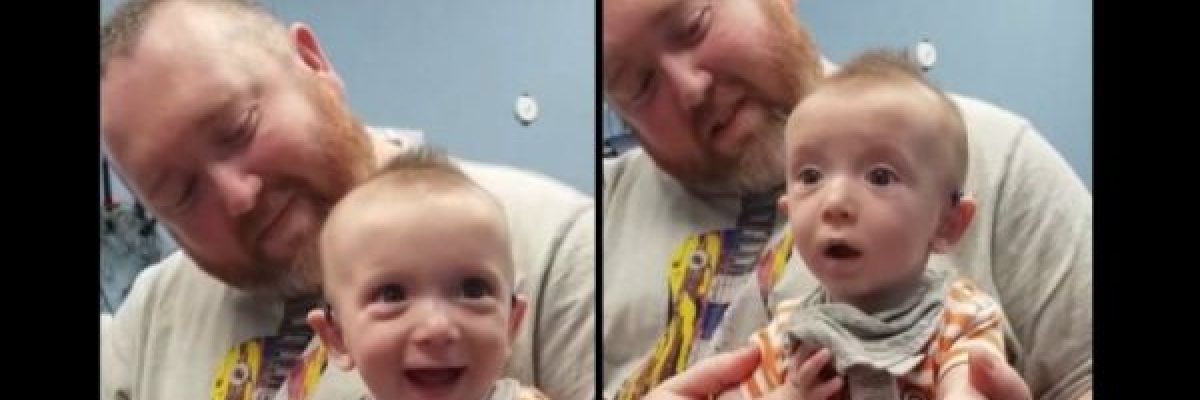 رد-فعل-مؤثر-لطفل-يعاني-من-الصمم-عند-سماع-صوت-امه-للمرة-الاولى-فيديو